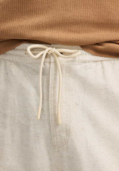 Pilsen Men's Linen-Blend Straight-Leg Pull-On Pants, Milk - BM24724