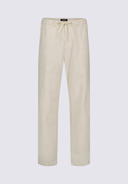Pilsen Men's Linen-Blend Straight-Leg Pull-On Pants, Milk - BM24724